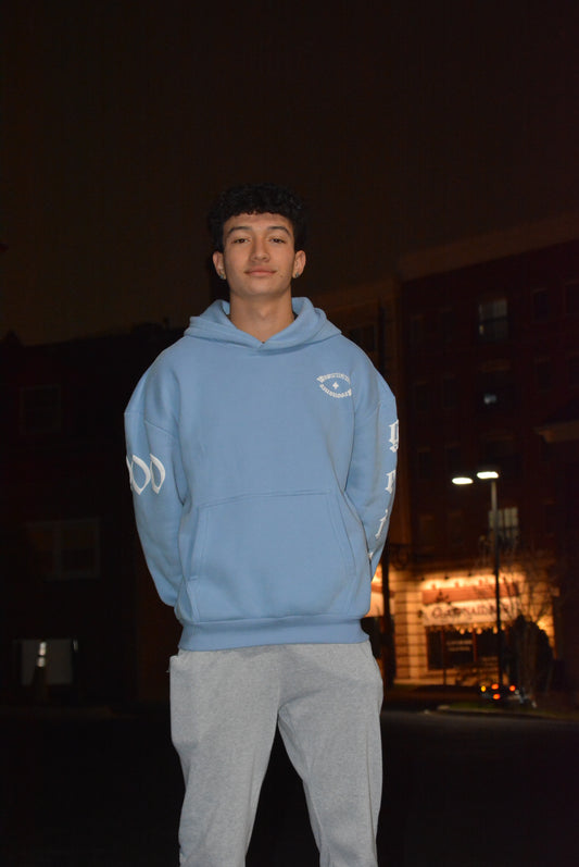 "Your Time Is Running" Baby Blue Resonance Hoodie